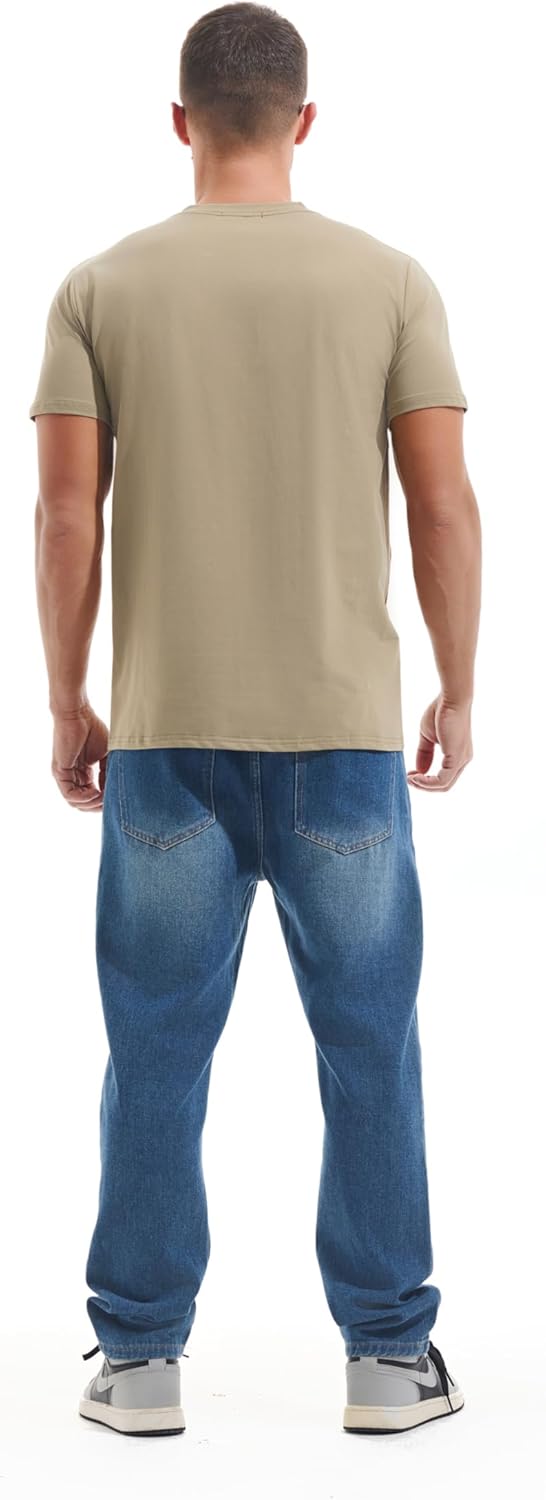 VEIISAR Premium V Neck T Shirts for Men - Modern Fitted Tees Vneck Undershirts