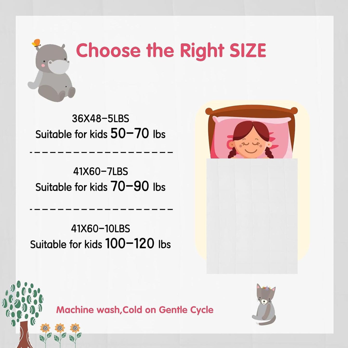 yescool Weighted Blanket (7 lbs, 41" x 60", White) Cooling Heavy Blanket for Sleeping Perfect for 60-90 lbs, Breathable Blanket with Premium Glass Bead, Machine Washable