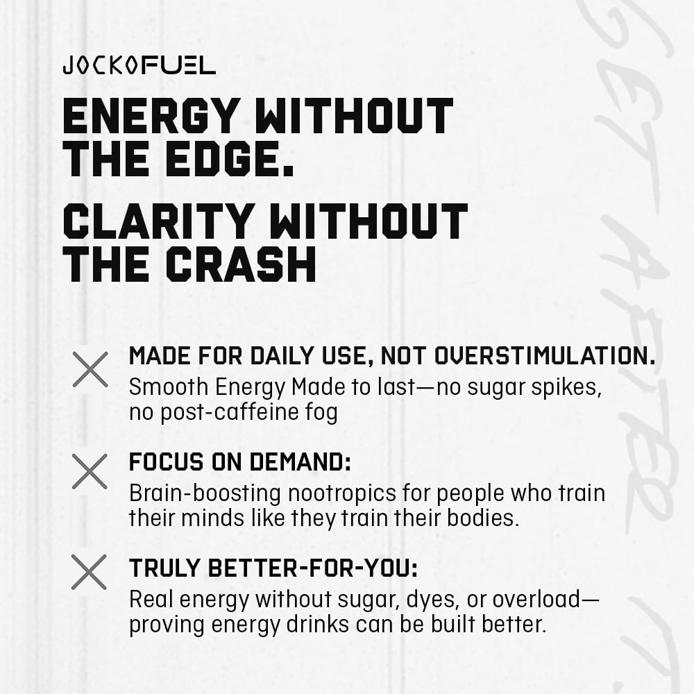 Jocko GO Energy Drink - Keto, Vitamin B12, Vitamin B6, Electrolytes, L Theanine, Magnesium- Energy Boost, Sugar Free Nootropic Monk Fruit Blend - 12 Pack (Mango Passionfruit)