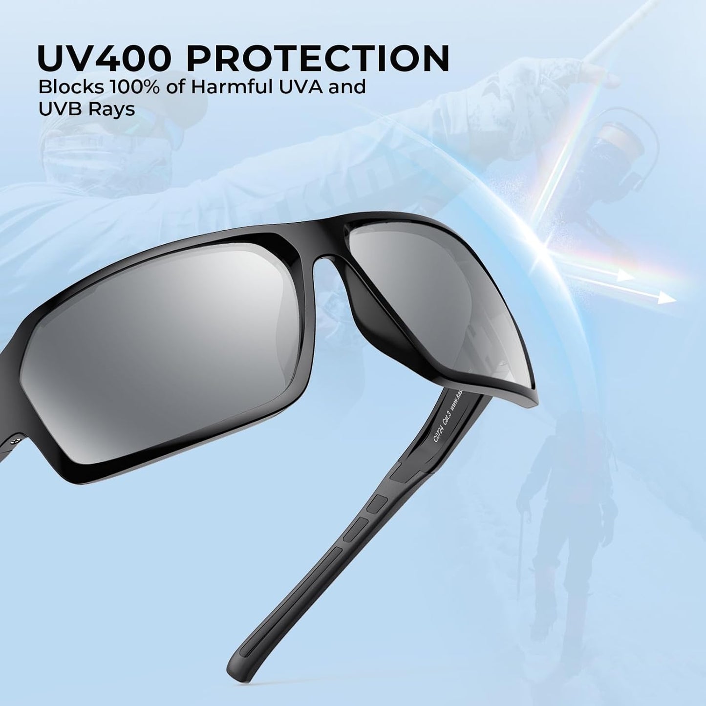 KastKing Chippewa Polarized Fishing Sunglasses, UV400 Protection Full Wrap Frame Sports Cycling Sunglasses, 1.0mm TAC Lenses