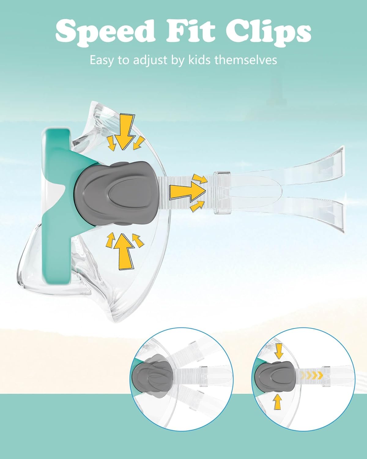 Aegend Kids Swim Mask Goggles, Tempered Glass 180Β° HD Wide View with Nose Cover