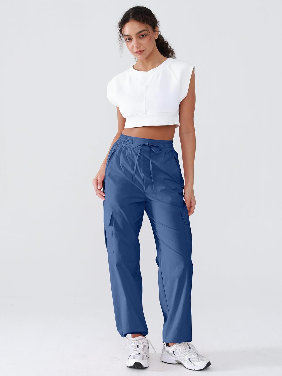 Hiking Pants Women Lightweight Cargo Pants Quick Dry Water Resistant Outdoor Travel Pants with Zipper Pockets