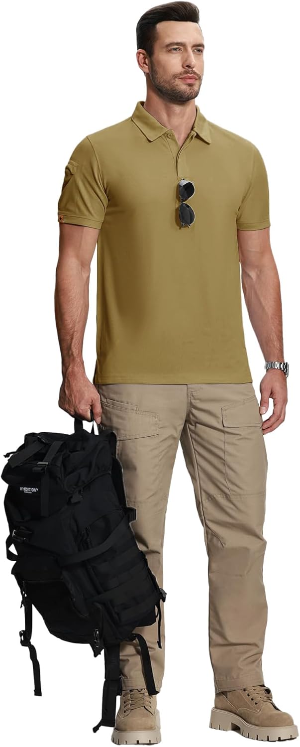 ZITY Mens 2 Pack Polo Shirts Short Sleeve Performance Sports Golf Shirt for Men Tactical Shirt