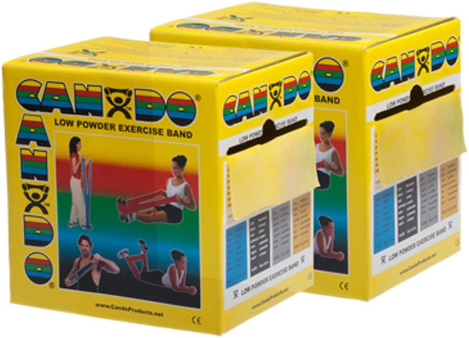 CanDo Twin-Pak Exercise Band, Yellow, 100 Yard