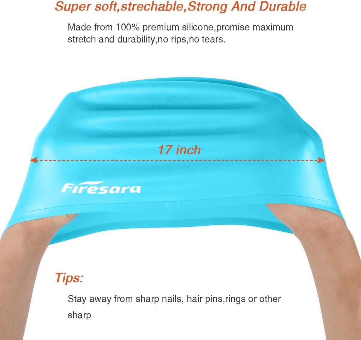 Firesara Swim Cap, Original Updated Swimming Cap 3D Ergonomic Design Comfortable Durable Ear Protection for Women Kids Men Adults Boys Girls for Long or Short Hair with Nose Clip and Ear Plugs