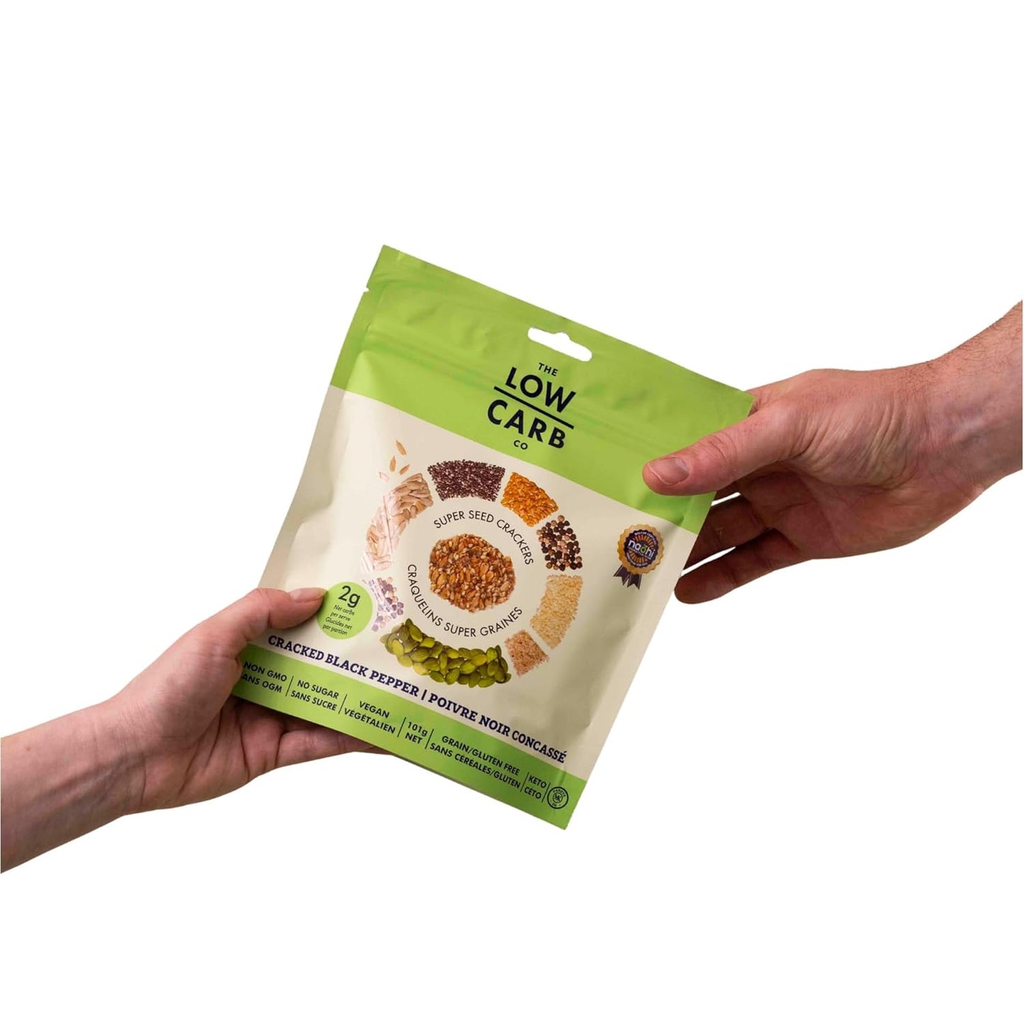 Super Seed Crackers, Gluten Free & Keto Friendly Healthy Snacks, Vegan, Zero Sugar, Paleo & Diabetic Friendly, Nut Free, 20g High Protein, 18g High Fiber, 3.56oz Each, 4-Pack, Cracked Black Pepper