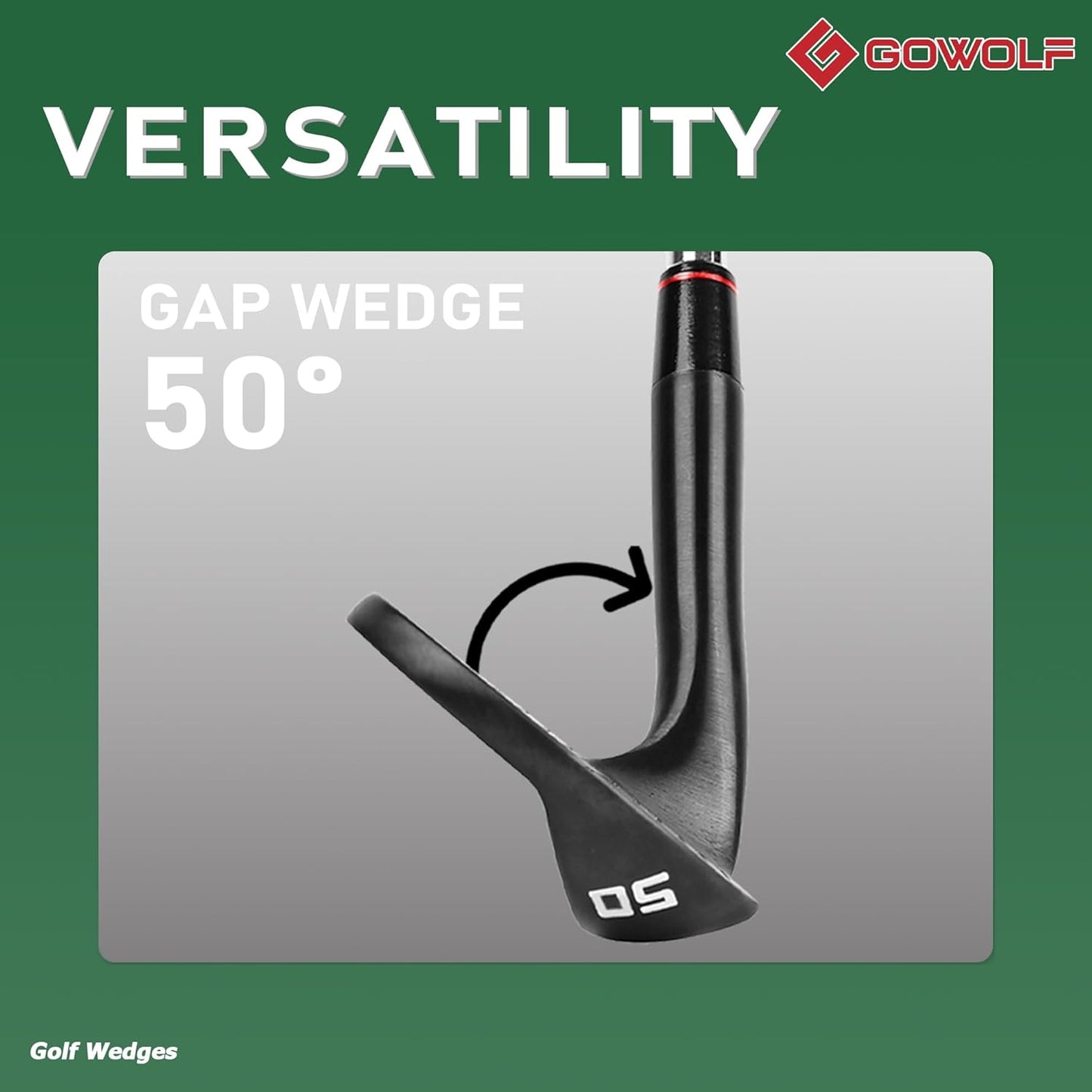 Gowolf Premium Forged Full Face Golf Wedges 50/52/54/56/58/60 Degree Individual or Sets for Men, Right Hand Gap Wedge Sand Wedge Lob Wedge, Golf Clubs CNC Milled Face for More Spin - Great Golf Gifts