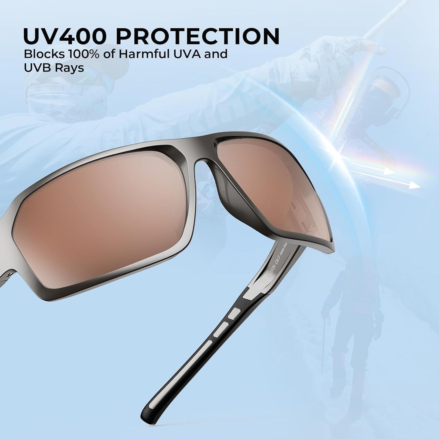 KastKing Chippewa Polarized Fishing Sunglasses, UV400 Protection Full Wrap Frame Sports Cycling Sunglasses, 1.0mm TAC Lenses