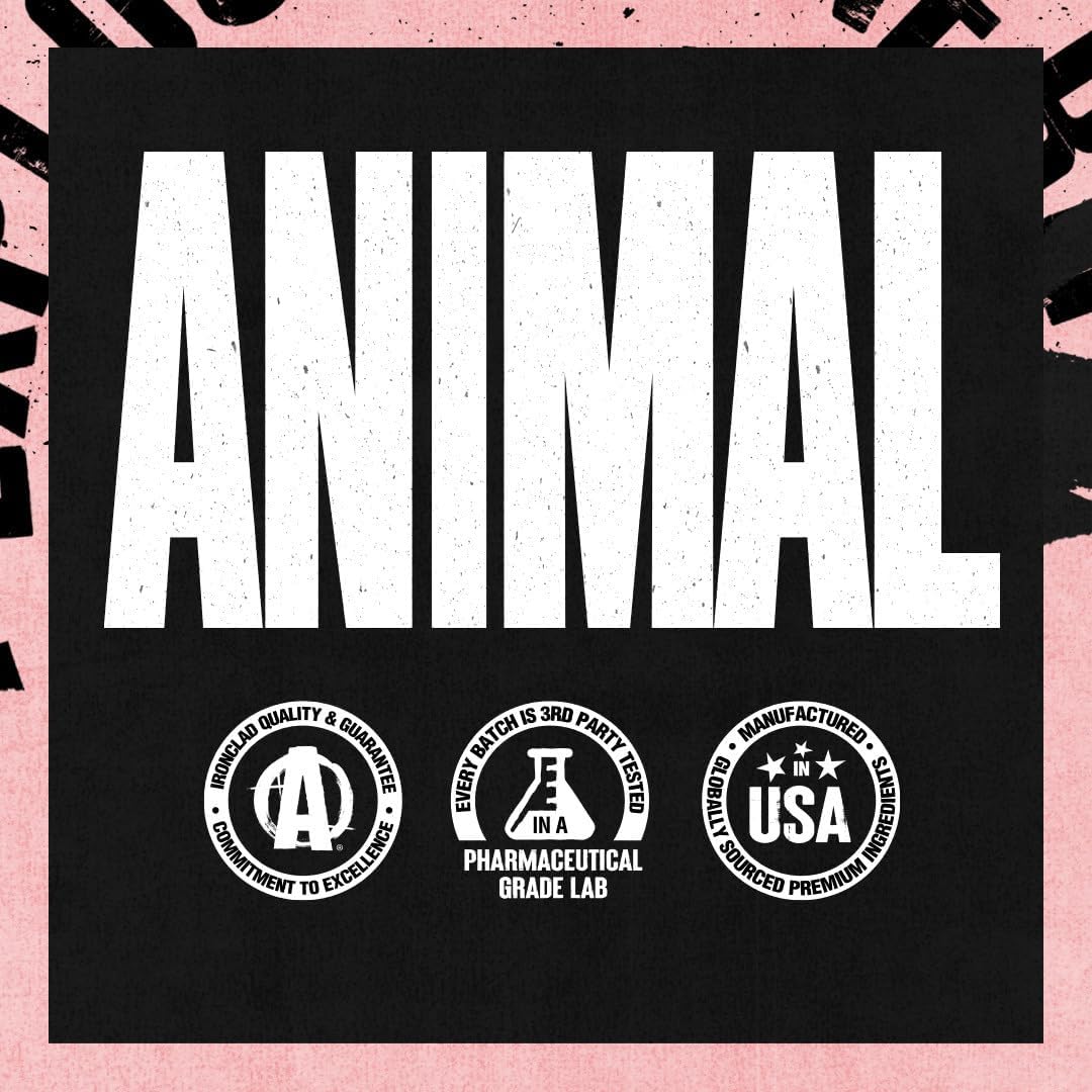 Animal 100% Whey Protein Powder – Whey Blend for Pre or Post Workout, Recovery, Anytime Low Sugar Protein Boost Meal Replacement with BCAA Branched Chain Amino Acids – New Flavor, Strawberry, 4 lb