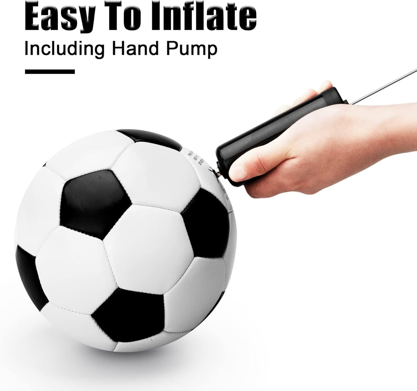 Soccer Ball Size 2 Size 3 Size 4 Size 5 with Pump - Single, 2 or 3 Pack - Official Size & Weight - Classic Indoor Outdoor Soccer Long-Lasting - Ideal Gift for Toddler Kids Boys Girls Youth Adult