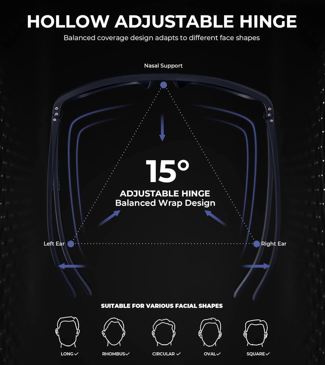 KALIYADI Polarized Sunglasses for Men, Lightweight Sun Glasses with UV Protection for Driving Fishing Golf