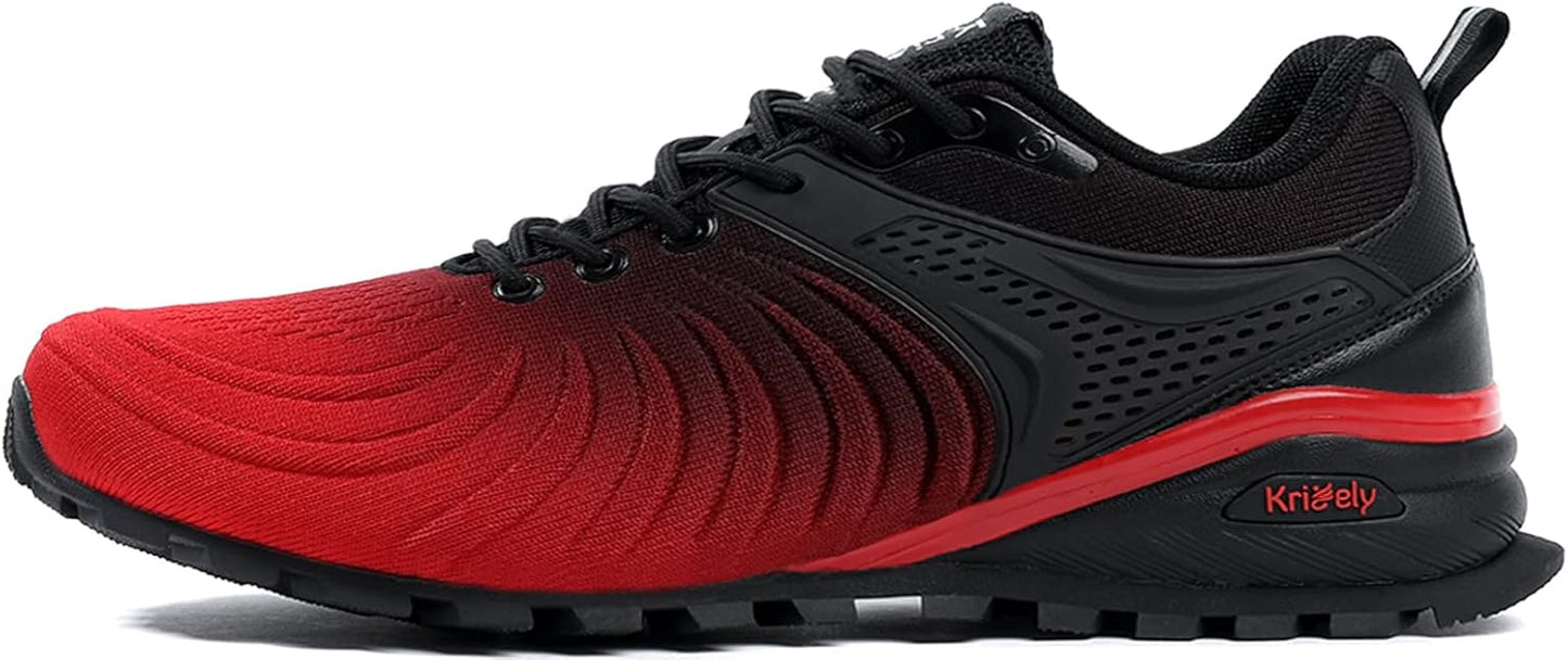 Kricely Men's Walking Shoes Breathable Lightweight Fashion Sneakers Non Slip Sport Gym Jogging Trail Running Shoes