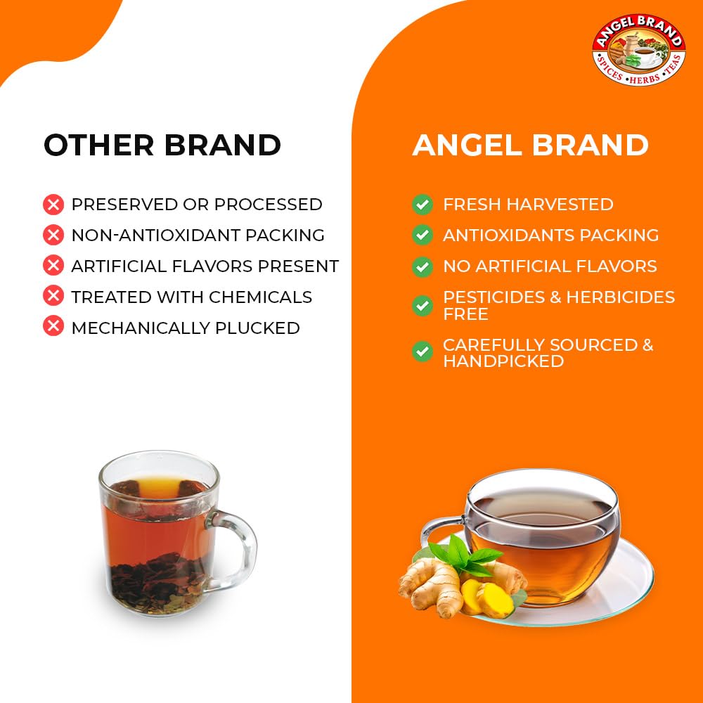 Angel Brand Ginger Tea Bags 25 – Ginger Root Tea for, Digestion & Immune Support