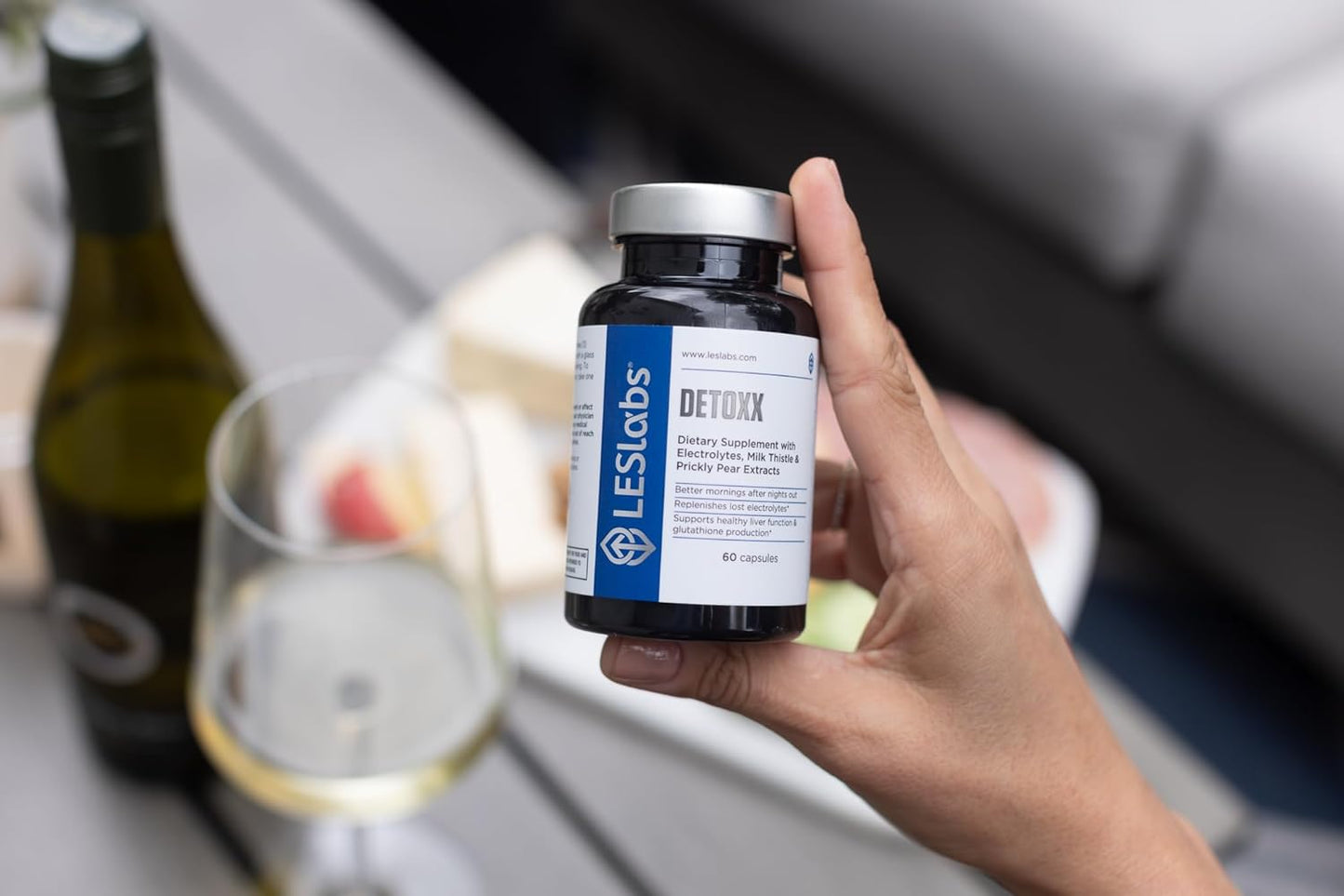 LES Labs DeToxx – Better Mornings & Recovery, Liver Support, Electrolyte Replenishment & Glutathione Support – Prickly Pear, Milk Thistle & NAC – Non-GMO Supplement – 60 Capsules