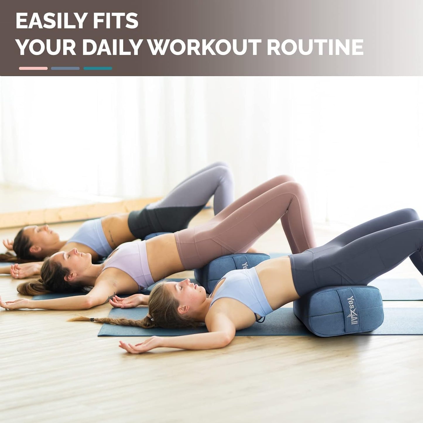 Yes4All Triple-Layer Sponge Yoga Bolster Pillow for Restorative Yoga & Meditation - Versatile Yoga Support Pillow, Balance & Poses Modification