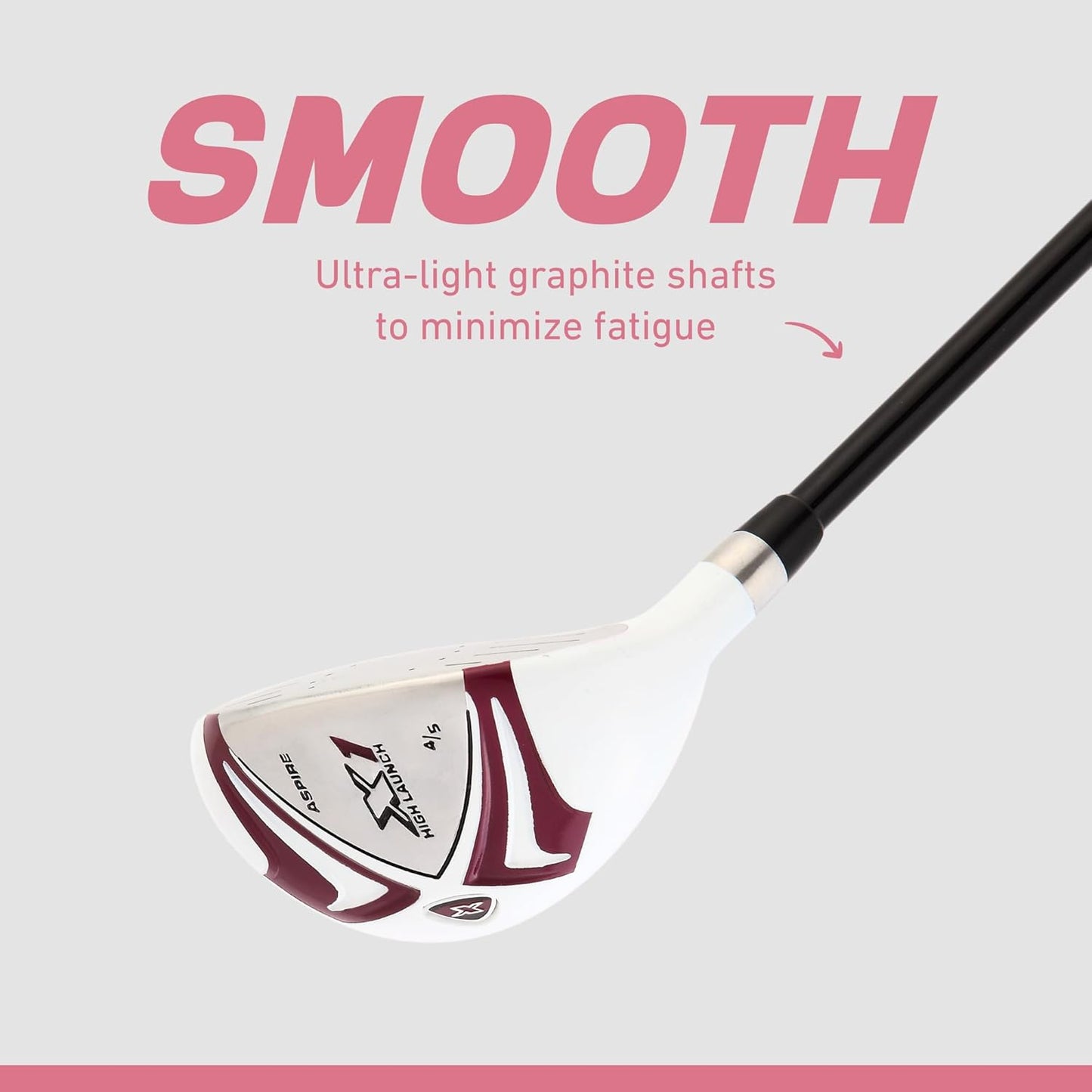 Aspire X1 Womens Golf Clubs Full Set, Includes Driver, Fairway, Hybrid, 6-PW Irons, Putter, Stand Bag, 3 H/C's, Light Graphite Shafts, Golf Clubs Women Right Handed, Purple, Regular or Petite Size