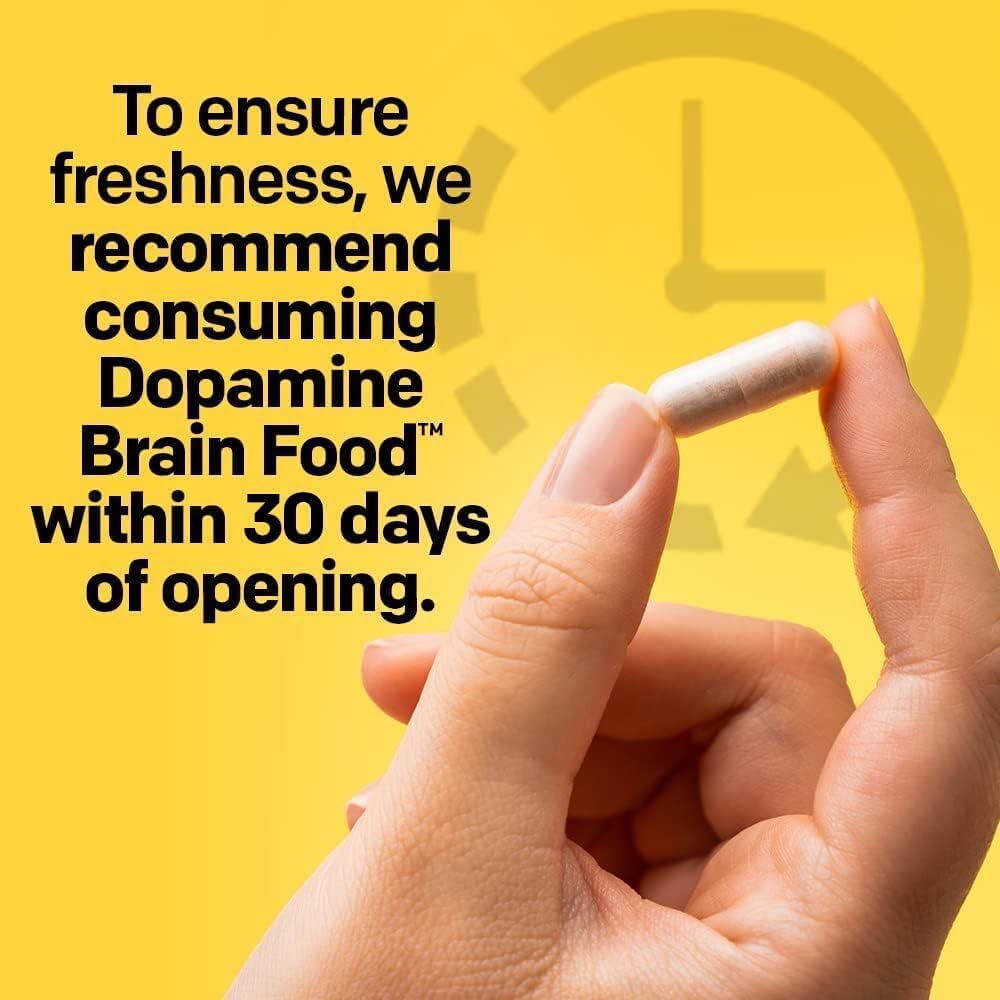 Dopamine Brain Food - 650mg L-Tyrosine Supplement - Dopamine Supplement for Focus & Mental Drive - Supports Mental Energy - Neurotransmitter Support with B Vitamins - 120 Capsules