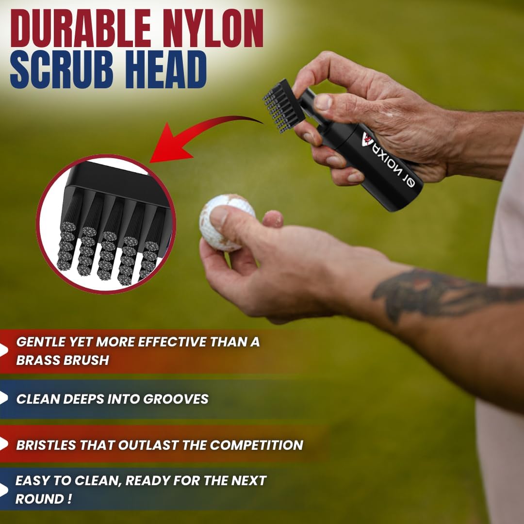 Premium Club Cleaner for Golf Bag & Microfiber Golf Towel, Heavy Duty Magnetic Clip; Golf Brush and Groove Cleaner, Golf Club Cleaner Brush, Great Golf Gift, 4oz Golf Club Water Brush (Perfect Size)