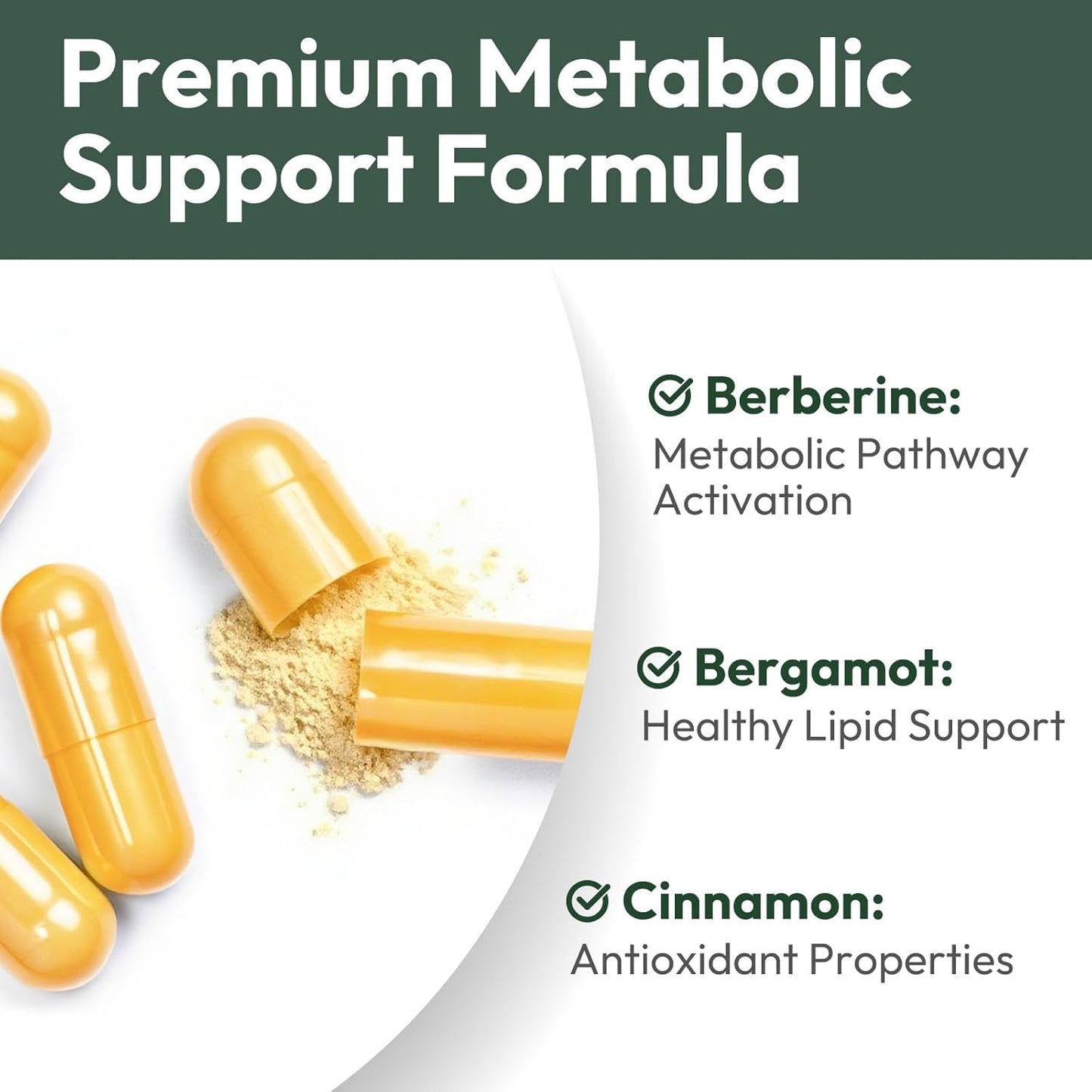 Liposomal Berberine Supplement 1500mg - Glucose Balance & Metabolic Support with Ceylon Cinnamon & Bergamot - Advanced Natural Weight Management, 120 Capsules for 60-Day Supply