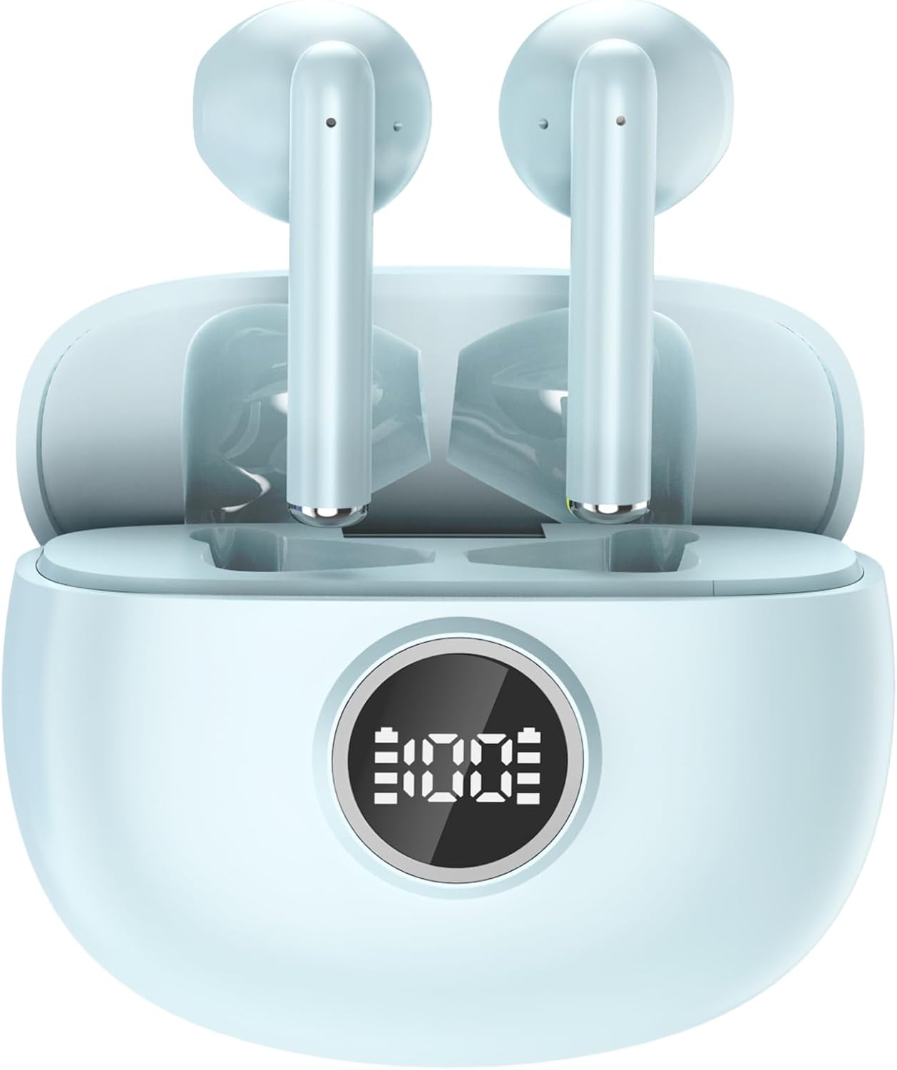 Wireless Earbuds Bluetooth 5.3 Headphones in Ear with 4 ENC Mic, 40 Hrs Lightweight Sport Bluetooth Earbuds, Deep Bass Stereo Ear Buds, LED Display/IP7 Waterproof Wireless Earphones