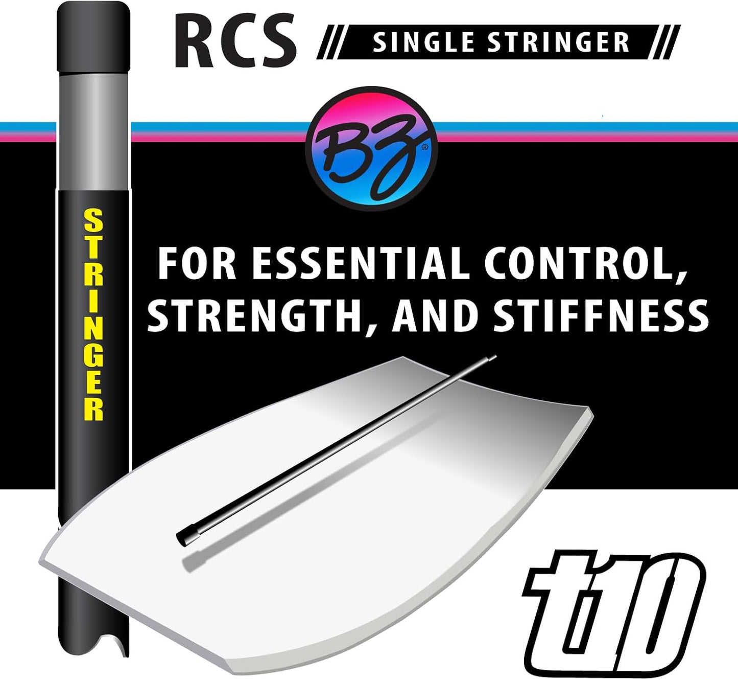 BZ BodyBoards - T-10 Progressive Series Bodyboard - HDPE Slick - Crescent Tail - PHUZION Core - 8lb Deck