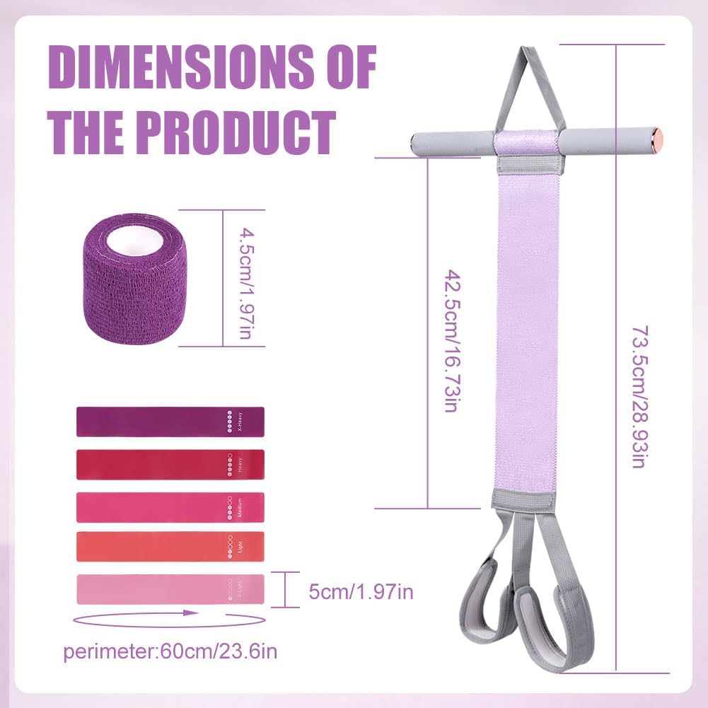 Fabric Resistance Band with Handles β Non-Slip Pedal Puller for Sit Ups & Full Body Strength Training, Portable Stretch Bands for Leg, Arm & Core, Workout Equipment for Women