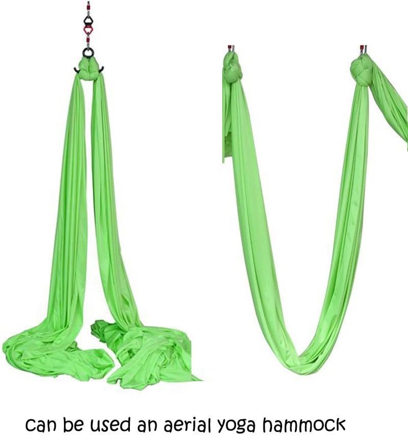 DASKING Aerial Silks Starter Kit - Durable 11Yards of Aerial Yoga Hammock with Hardware, Aerial Swing for Acrobatic Flying Yoga & All Levels (Aerial Rigging Point Up to 14ft)