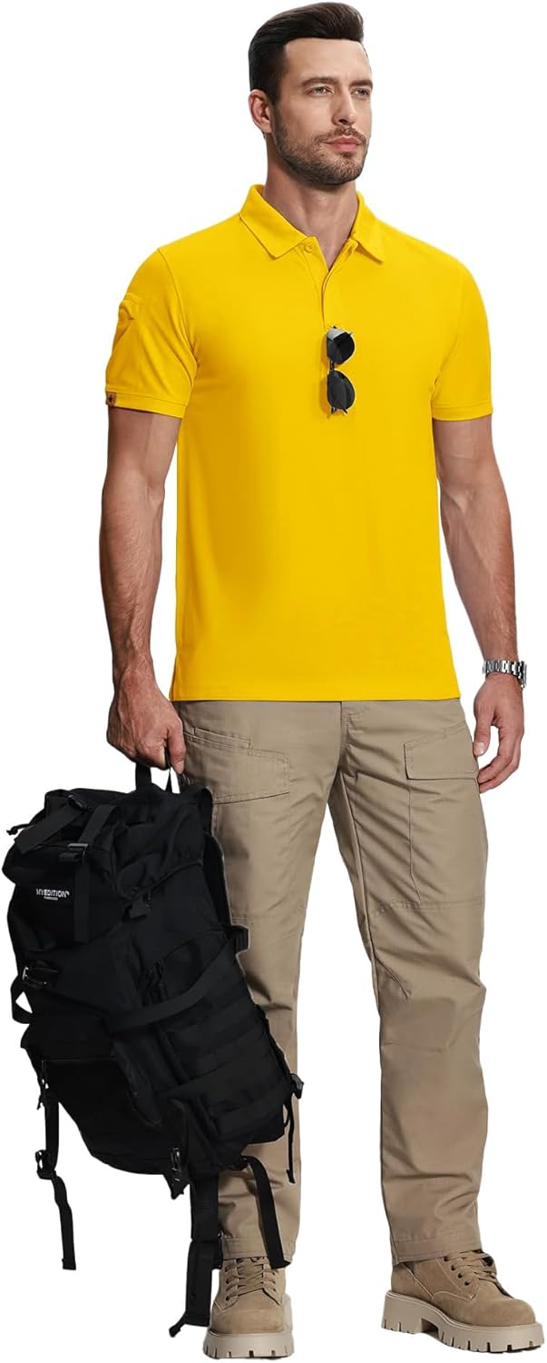 ZITY Mens 2 Pack Polo Shirts Short Sleeve Performance Sports Golf Shirt for Men Tactical Shirt