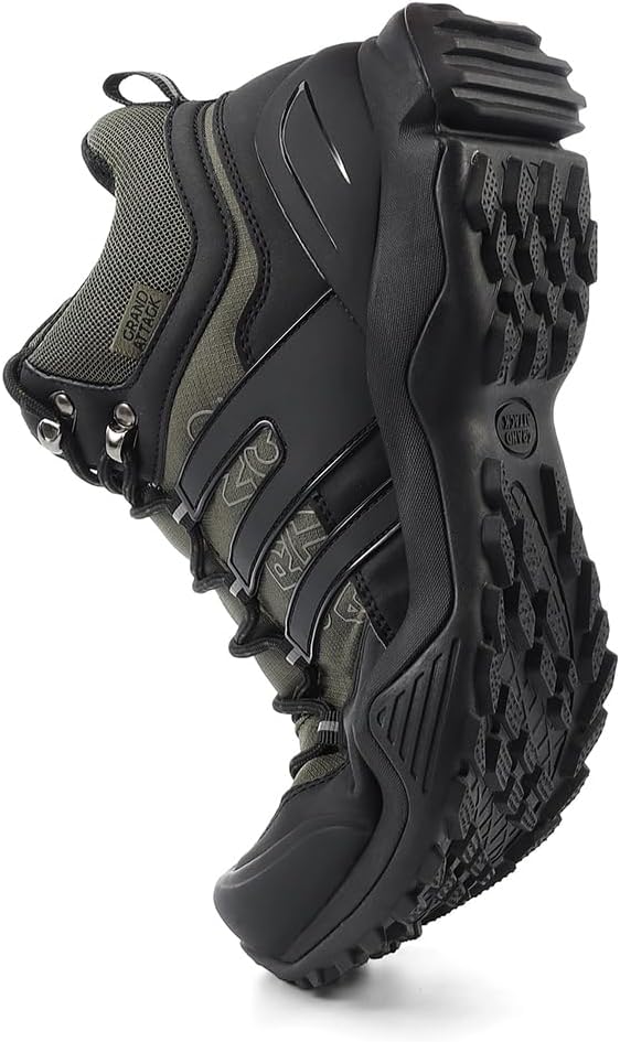 Men's Mid Waterproof Hiking Boots Lightweight Approach Trekking Comfortable Backpacking Non Slip Work Shoes Outdoor Camping Travel Cross Trainer Sneakers