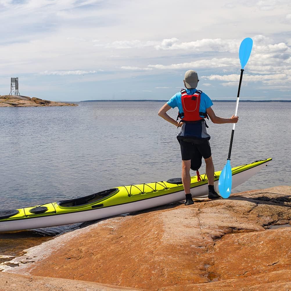 Kayak Paddle - Adjustable 2 Pieces Aluminum Alloy Shaft with Glass Fiber Blade for Surfing,Oar Fishing Easy Packable Travel