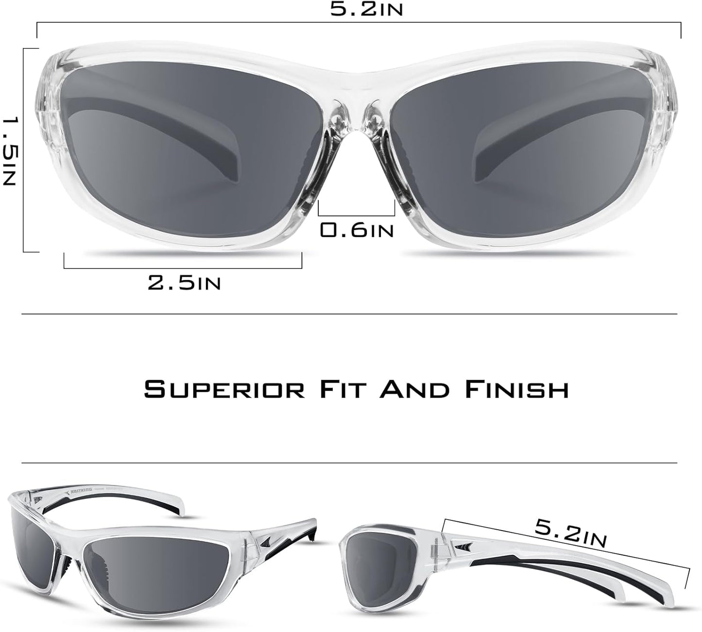 KastKing Hiwassee Polarized Sport Sunglasses for Men and Women, Wrap Sunglasses for Fishing Cycling and Running,UV Protection