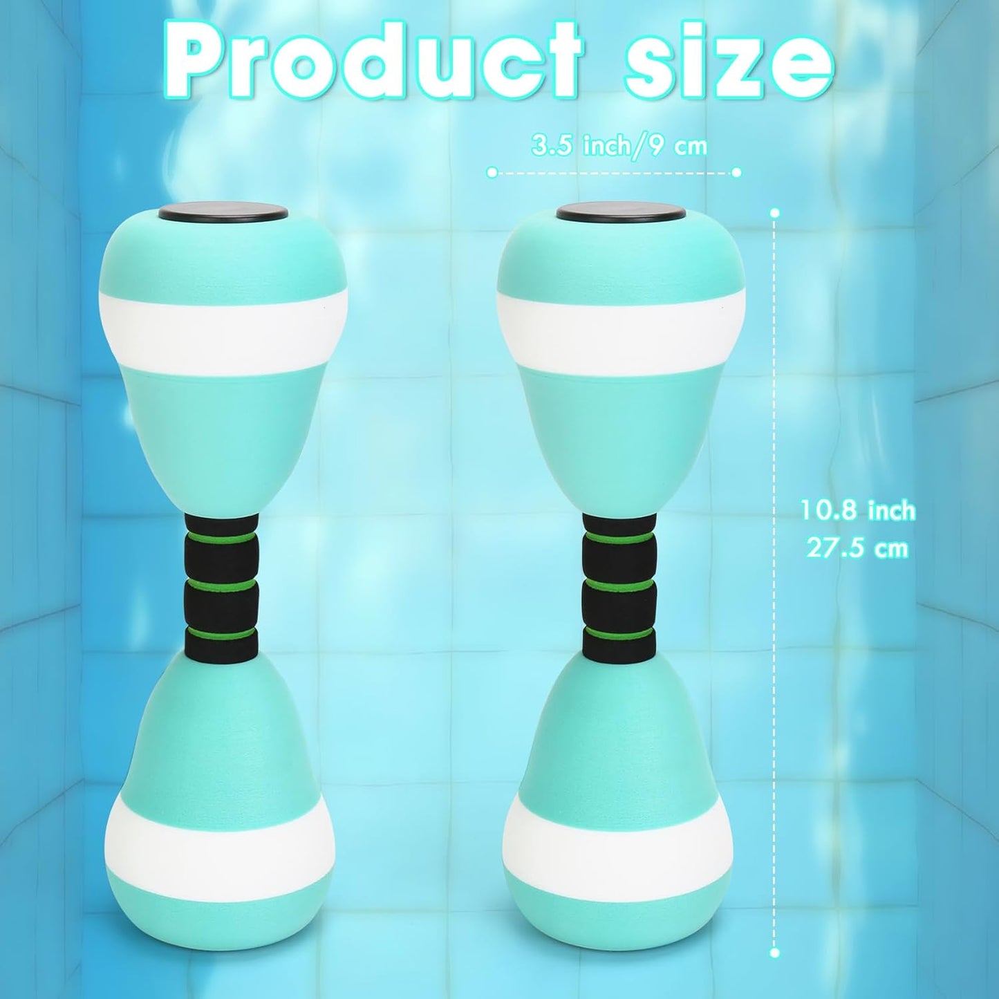 Aquatic Dumbbells, 2PCS Foam Water Weights, Aerobic Exercise Fitness Equipment Dumbbells, Dumbbells Set for Water Aerobics Weight Loss, Pool Fitness, Water Exercise