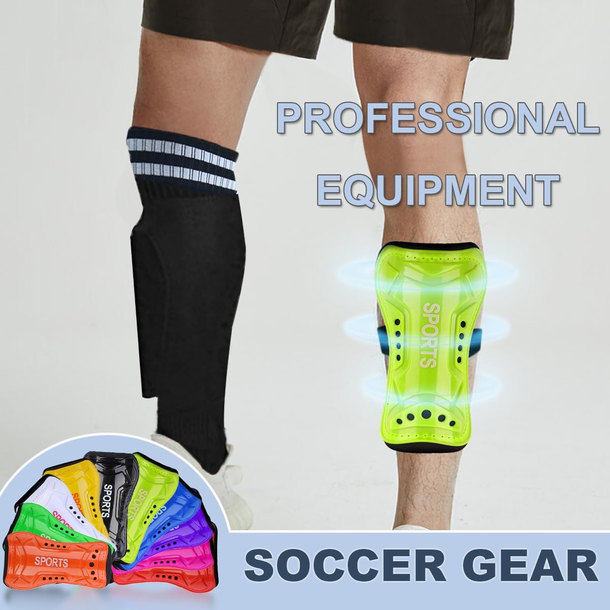 Youth Soccer Shin Guards for Kids Shin Pads Child Calf Protective Gear Protective Soccer Equipment for Boys Girls Children 3-15 Years Old