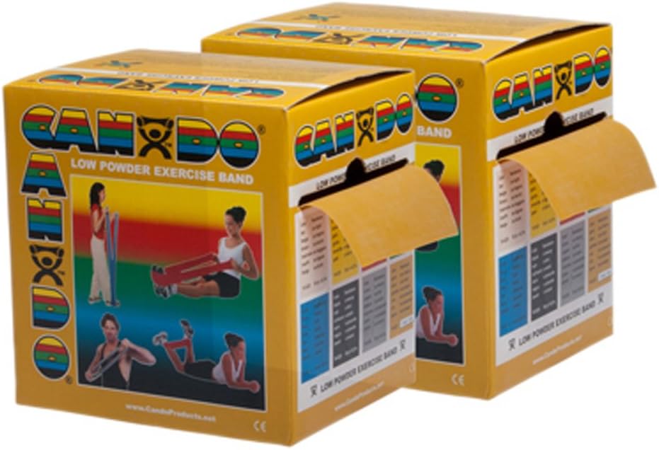 CanDo Twin-Pak Exercise Band, Gold, 100 Yard