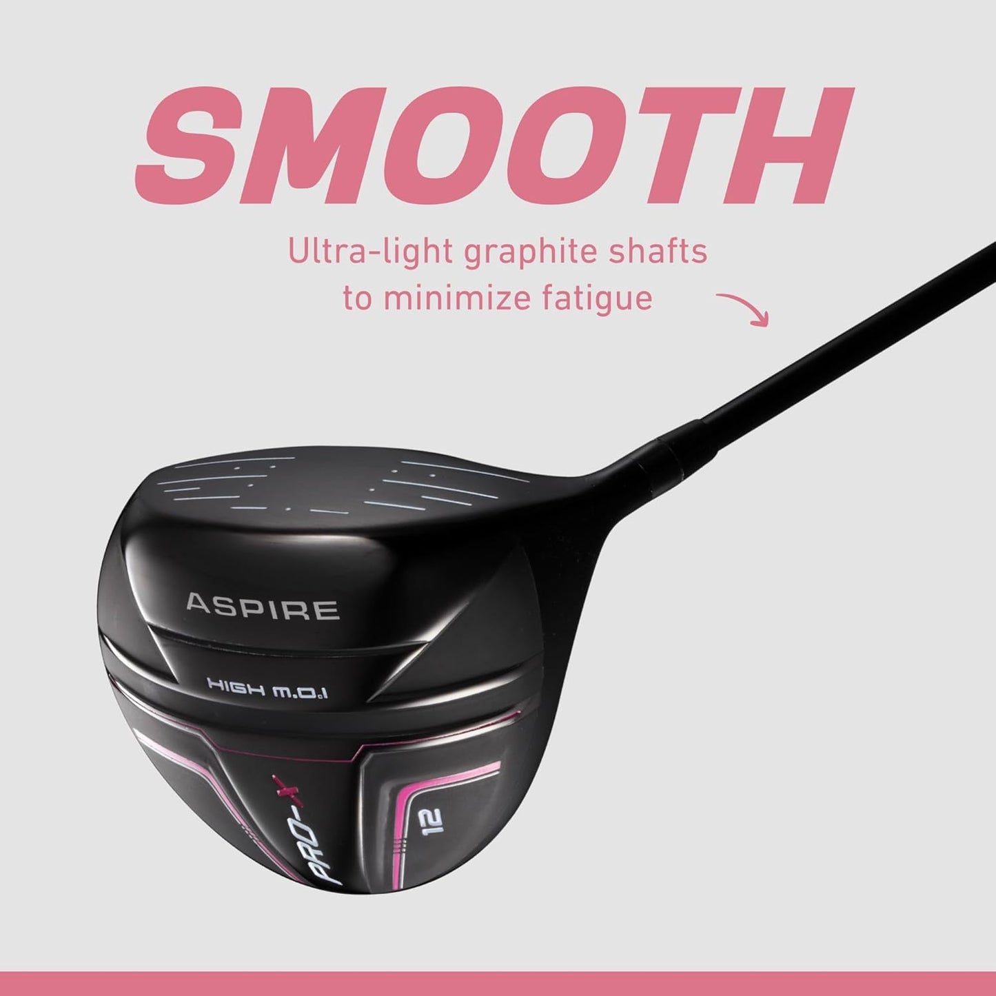 Aspire PRO-X 16-Piece Womens Golf Club Set, Includes Titanium F Driver, #3 Fairway Wood, 4-5 Hybrids, 7-SW Irons, Putter, Cart Bag, 4 H/C's, Golf Clubs Women Right Handed, Regular & Petite Sizes