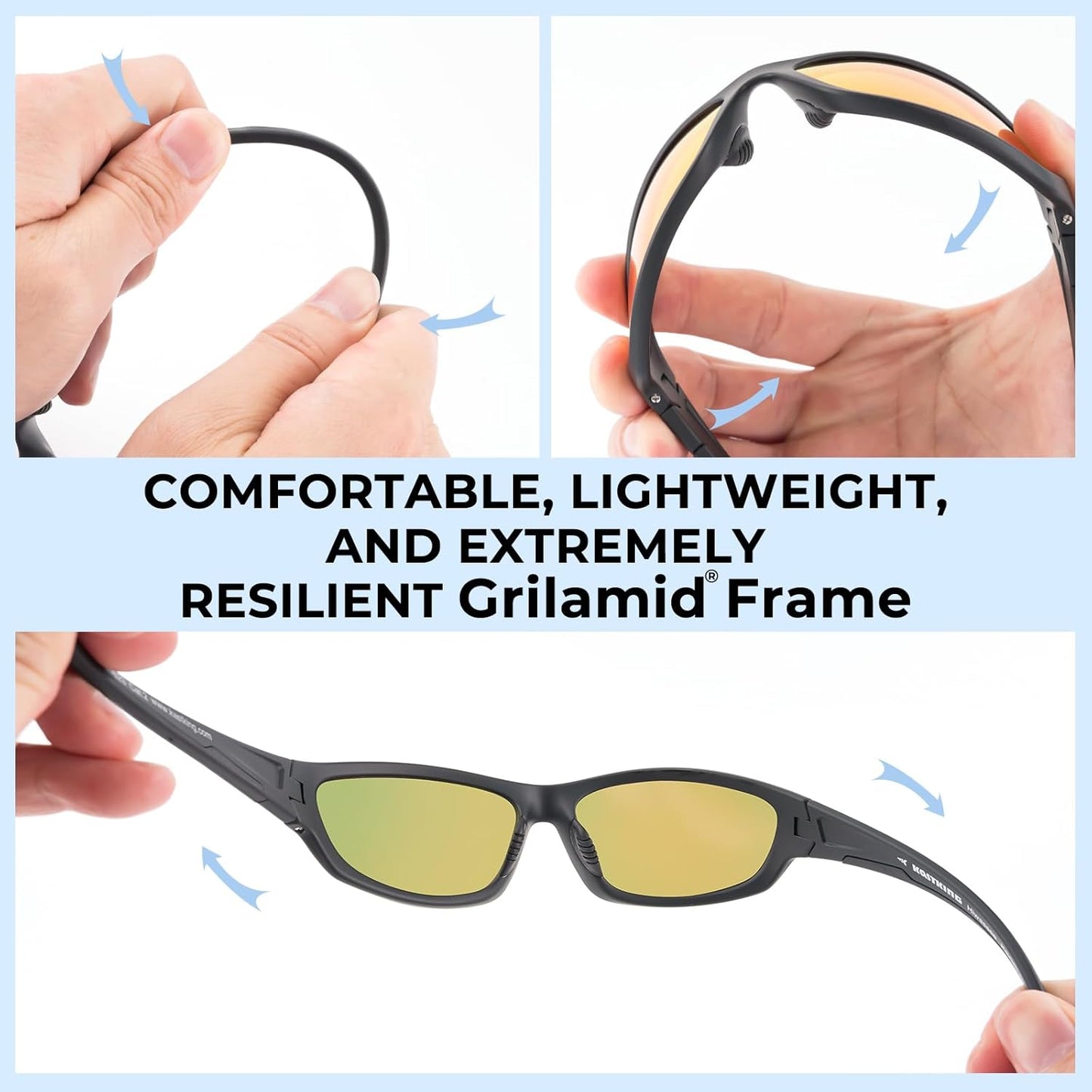 KastKing Hiwassee Polarized Sport Sunglasses for Men and Women, Wrap Sunglasses for Fishing Cycling and Running,UV Protection