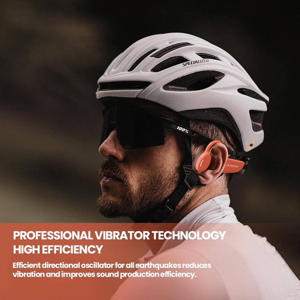 Open Ear Headphones, Open Wireless Earphones, 15HBluetooth Playback 5.3 Sports Earphones, Built-in Microphone, Suitable for Sports Running,Exercise (Black&Orange)