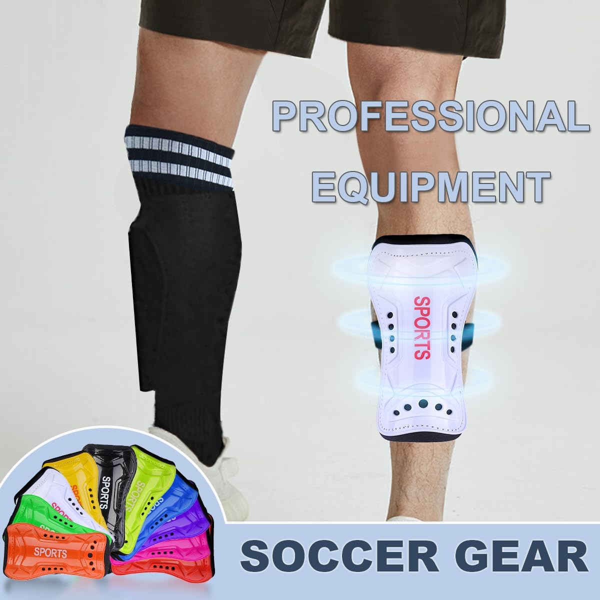 Youth Soccer Shin Guards for Kids Shin Pads Child Calf Protective Gear Protective Soccer Equipment for Boys Girls Children 3-15 Years Old