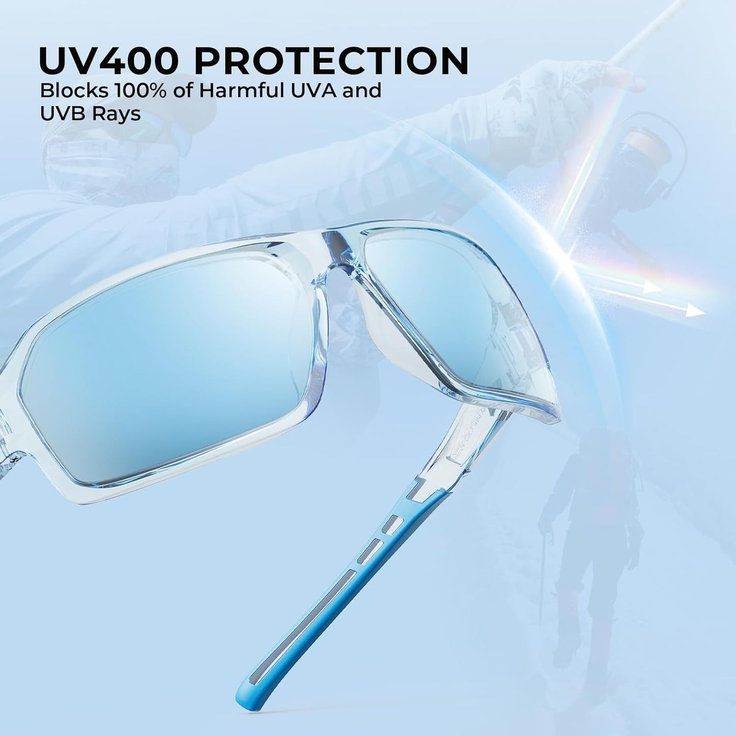 KastKing Chippewa Polarized Fishing Sunglasses, UV400 Protection Full Wrap Frame Sports Cycling Sunglasses, 1.0mm TAC Lenses