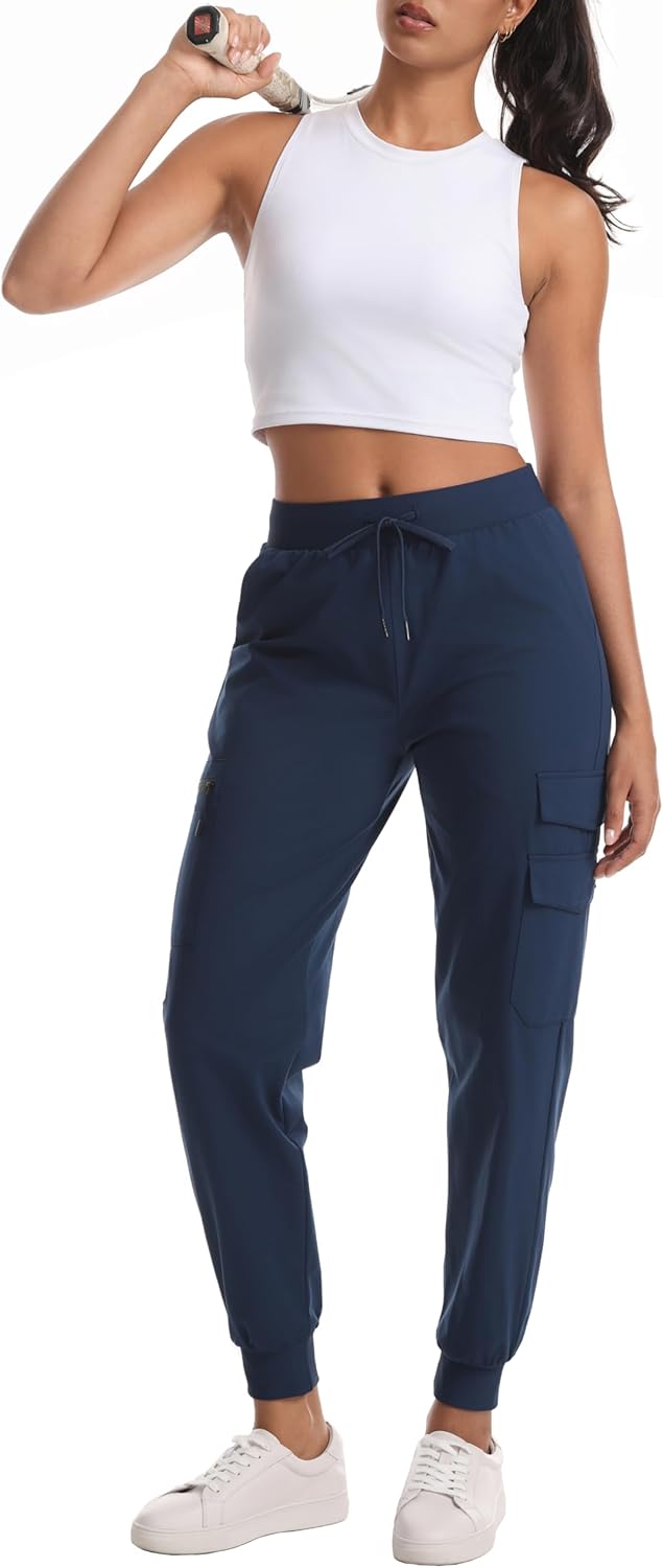 Women's Hiking Pants with Pockets - Travel Lounge Outdoor Quick Drying Lightweight Water Resistant Joggers