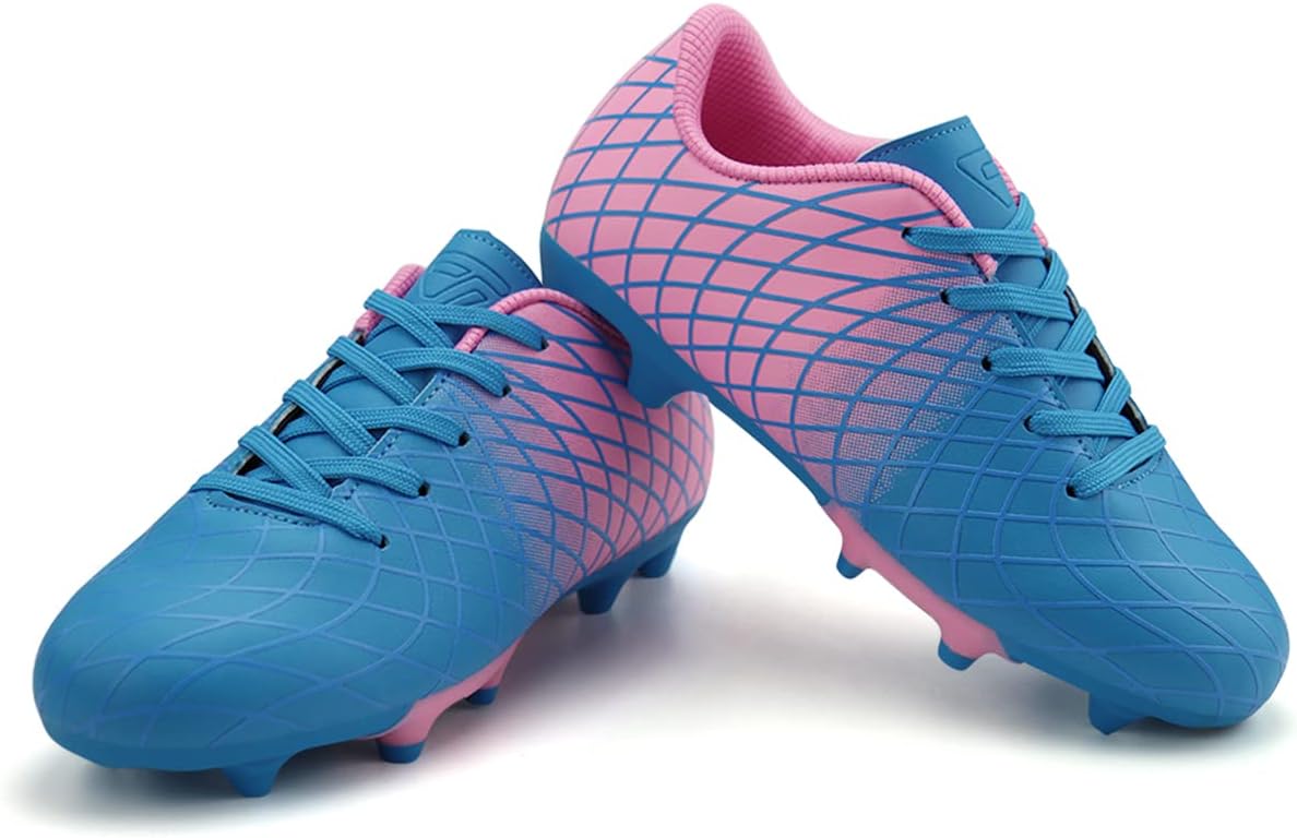 JABASIC Kids Outdoor Soccer Cleats Athletic Firm Ground Football Shoes