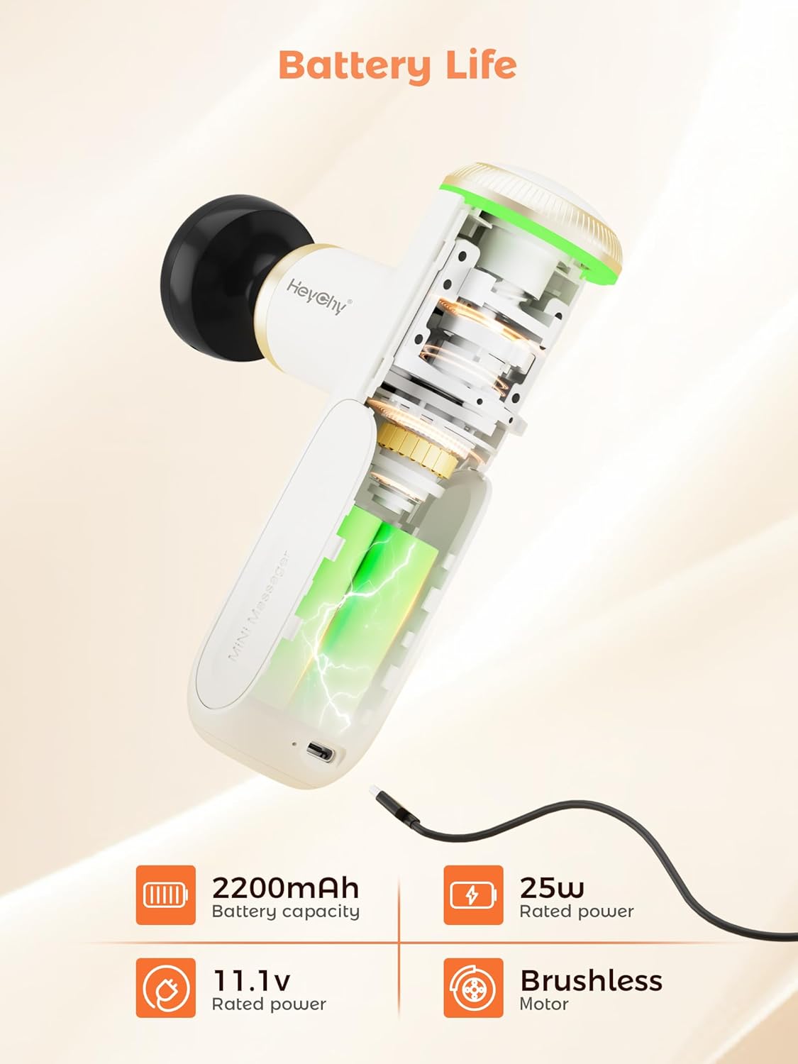 Mini Massage Gun Deep Tissue with Heat, Portable Percussion Muscle Massager for Pain Relief Muscle Relaxtion with Carry Case for Athletes & Home Use