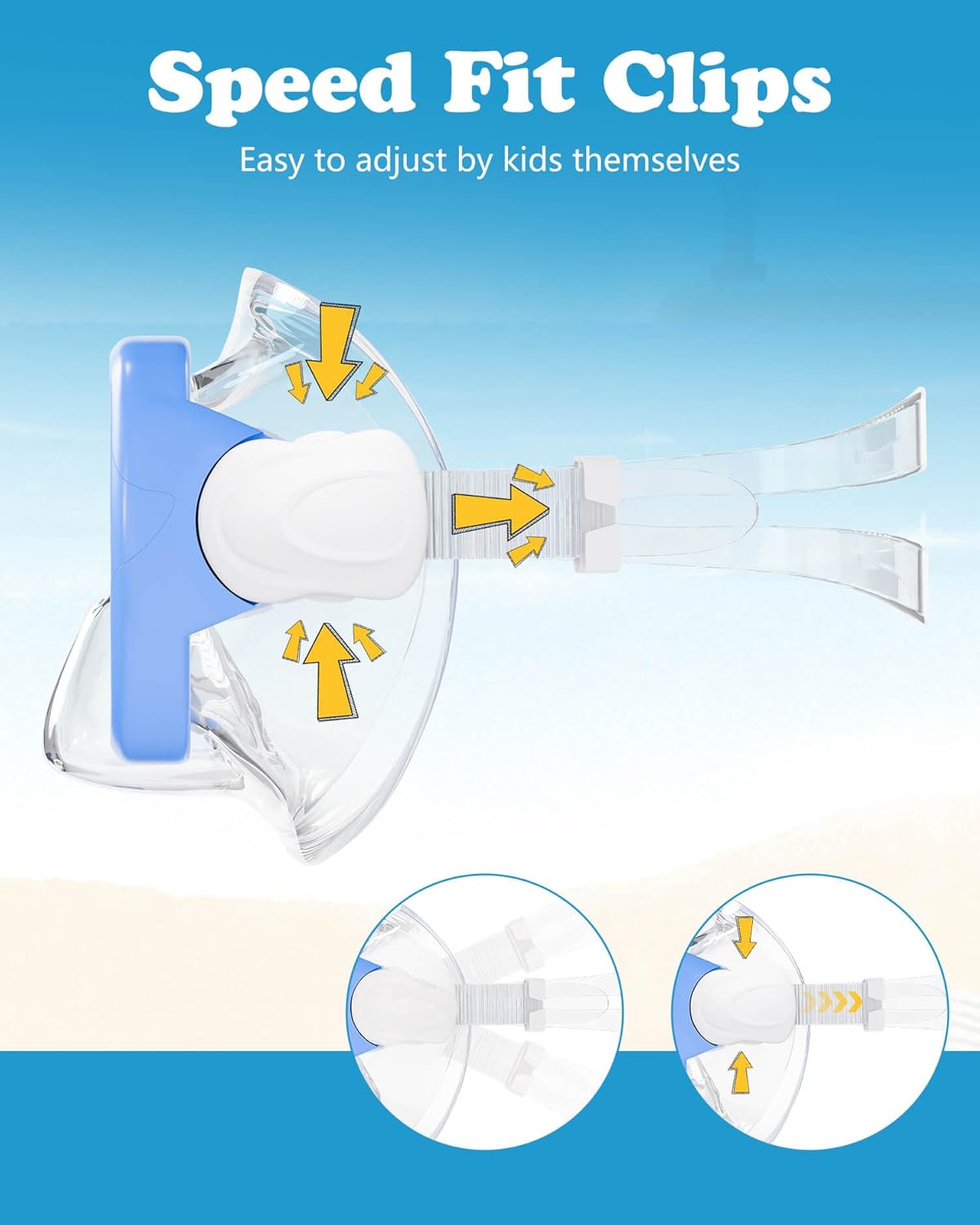 Aegend Kids Swim Mask Goggles, Tempered Glass 180Β° HD Wide View with Nose Cover