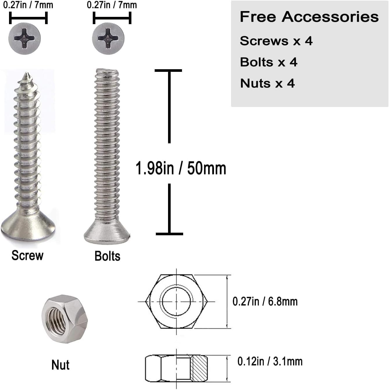 Boat Cleat Open Base Boat Cleat 4/5/6/8 inch, Dock Cleat All 316 Stainless Steel Boat Mooring Accessories, Include Installation Accessories Screws