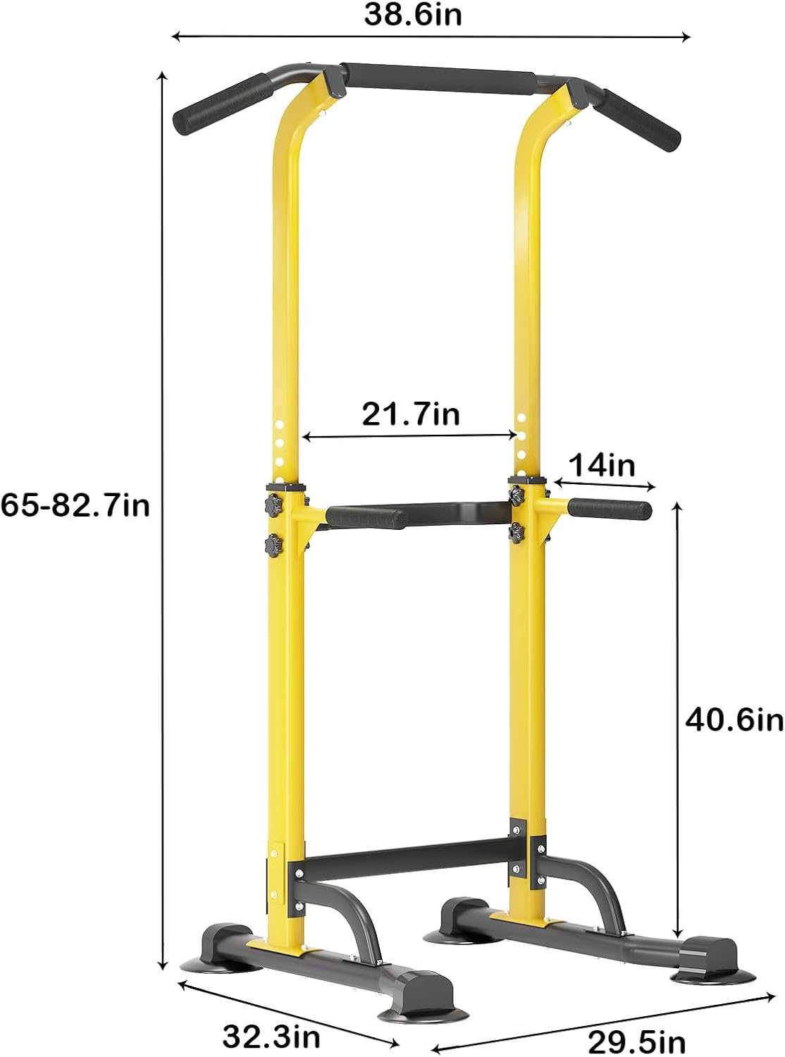 SogesHome Power Tower Pull Up Bar and Dip Station Adjustable Height Dip Stand Multi-Functional Strength Training Fitness Workout Station