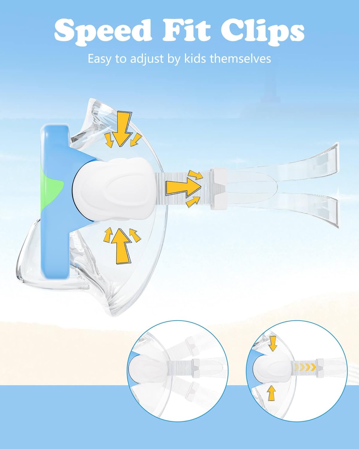 Aegend Kids Swim Mask Goggles, Tempered Glass 180Β° HD Wide View with Nose Cover