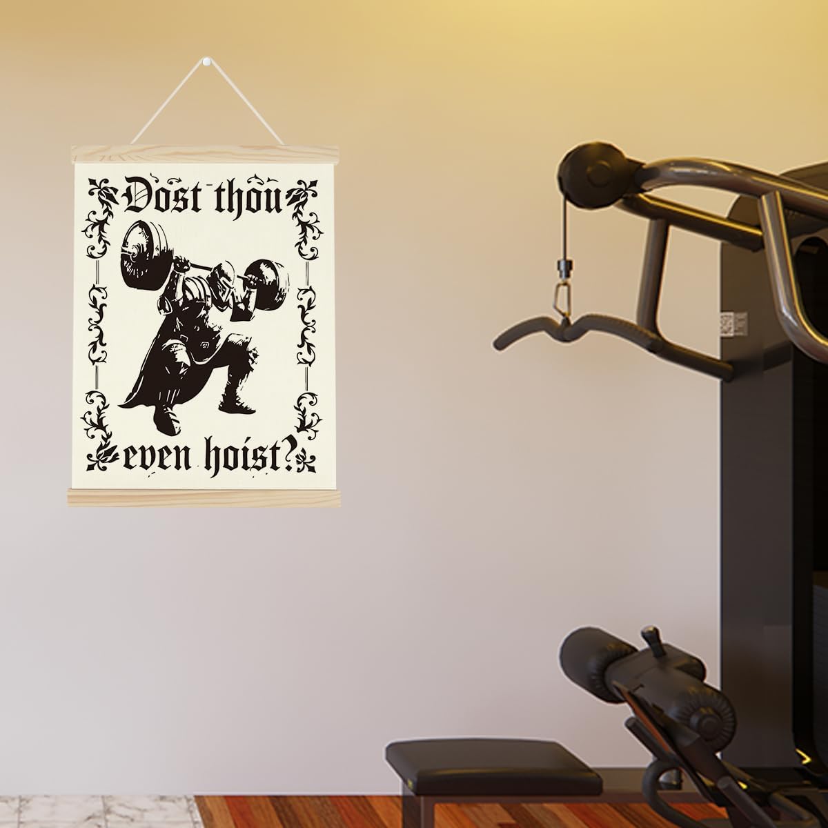 Gym Motivational Posters Funny College Dorm Posters Gifts for Guys Friends Dost Thou Even Hoist Gym Flag Wall Art Decor Sign for Home Gym Bedroom Office
