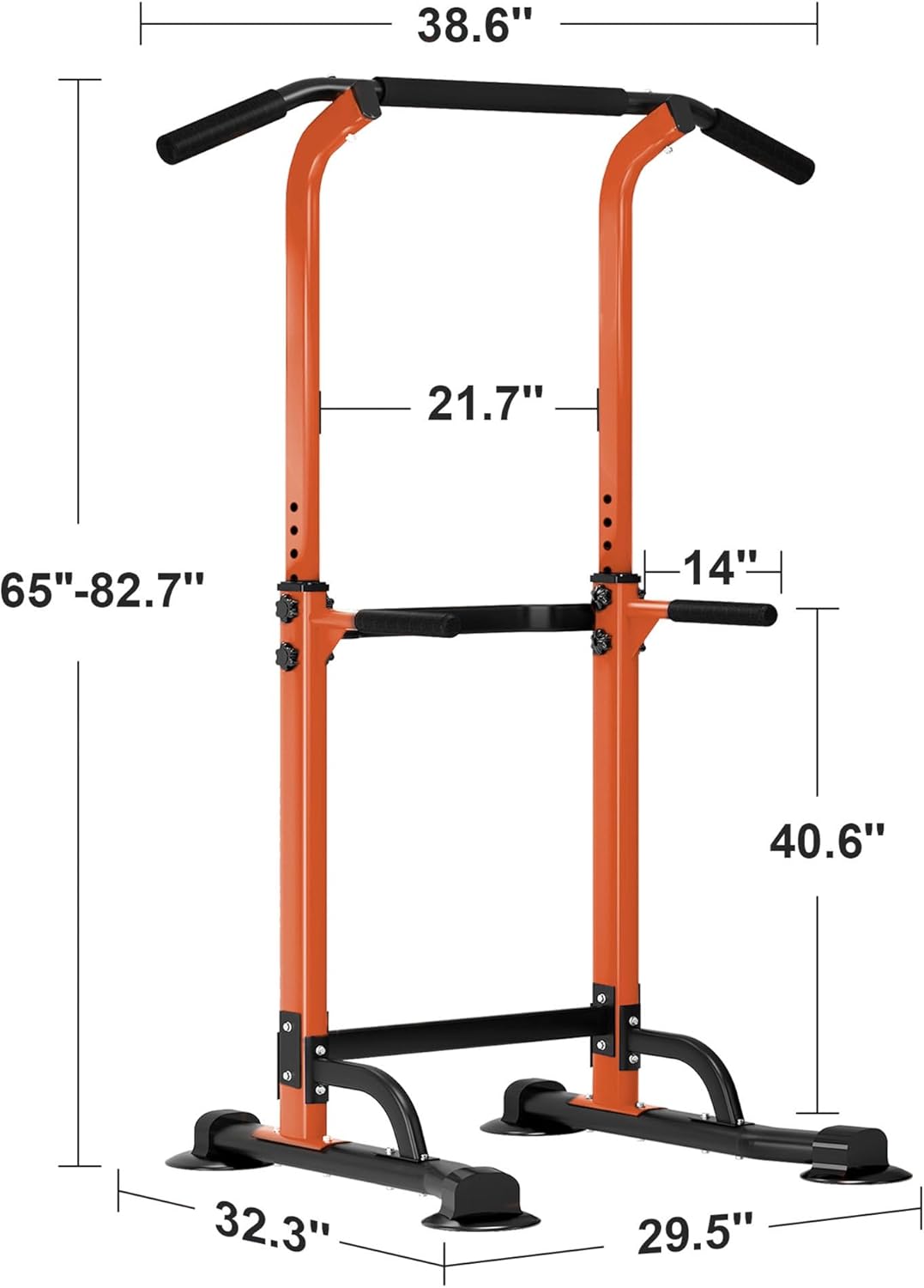 SogesHome Power Tower Pull Up Bar and Dip Station Adjustable Height Dip Stand Multi-Functional Strength Training Fitness Workout Station