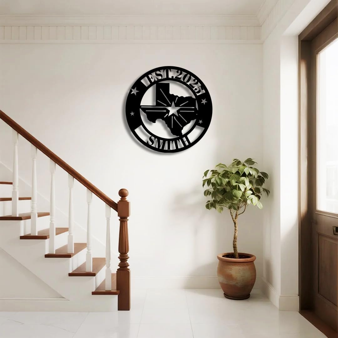 Personalized Texas Map Metal Name Sign | Custom Metal Signs | Decoration Yard Sign | Indoor Decor Gift for Women, Men, Wife, Parents, Couple