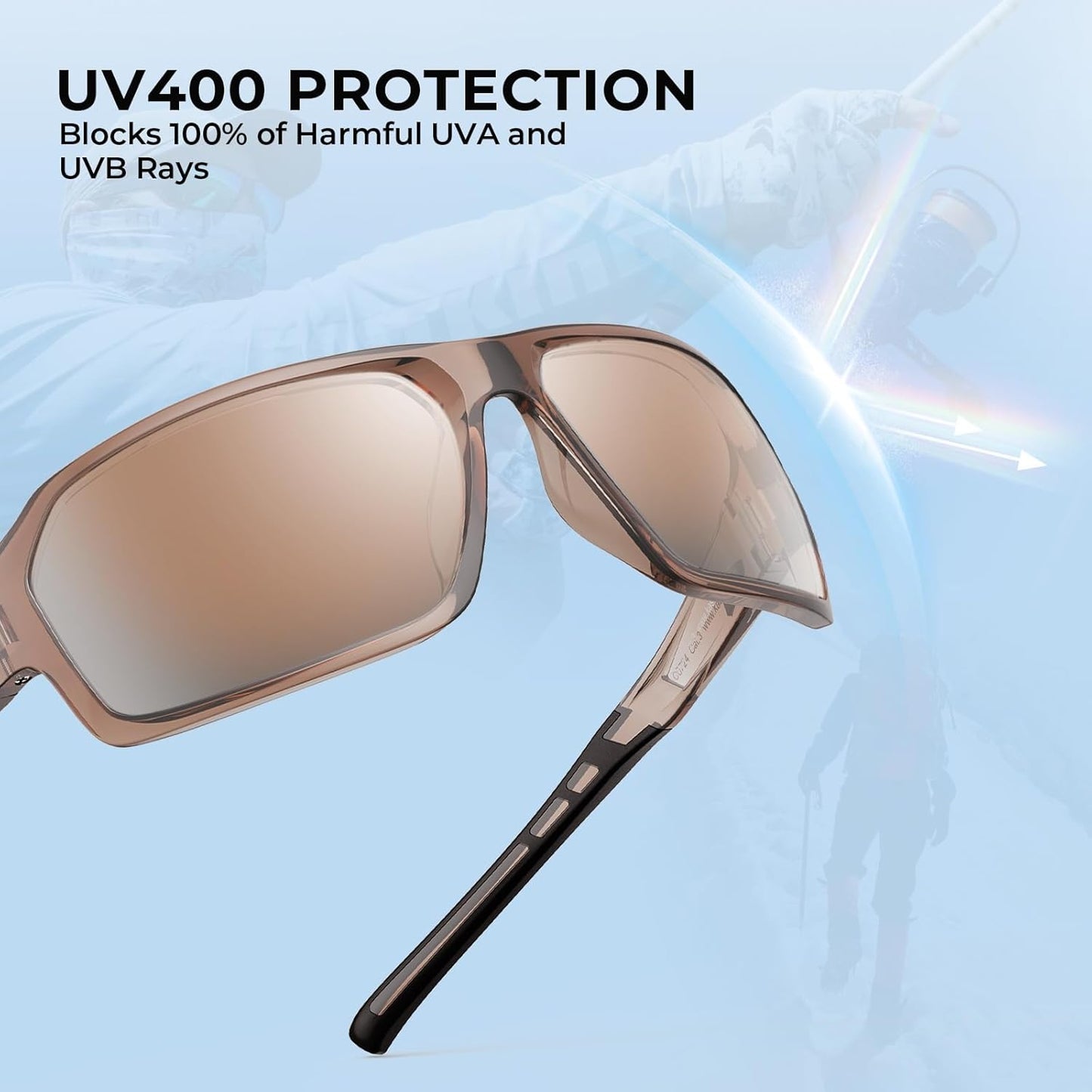 KastKing Chippewa Polarized Fishing Sunglasses, UV400 Protection Full Wrap Frame Sports Cycling Sunglasses, 1.0mm TAC Lenses